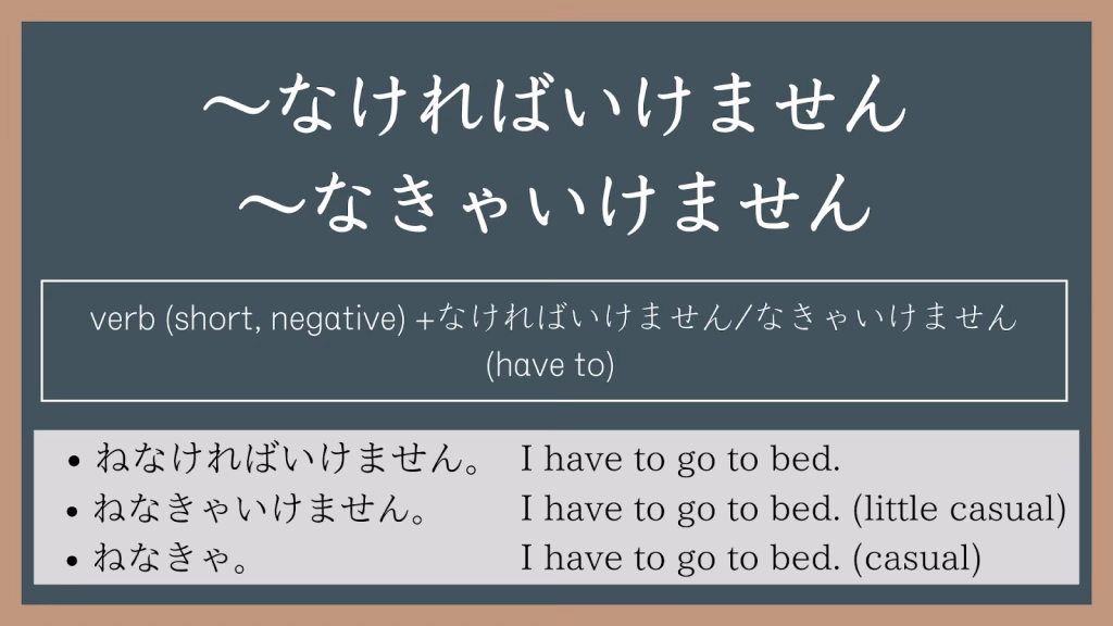 Saying what you must do with なければいけません