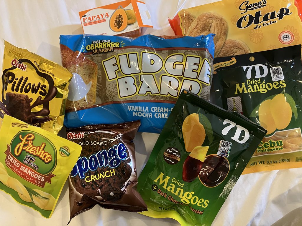 Dried mangoes and snacks from the supermarket